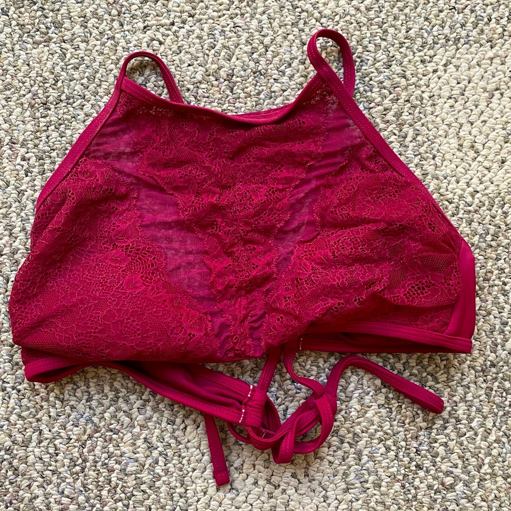 Womens Maroon Bikini Top